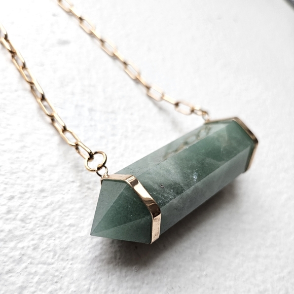 Elle Loise Aventurine Dbl Loop Choker Necklace NWT! - Picture 2 of 4